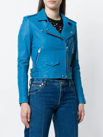 Shop Iro Ashville Biker Jacket In Blue