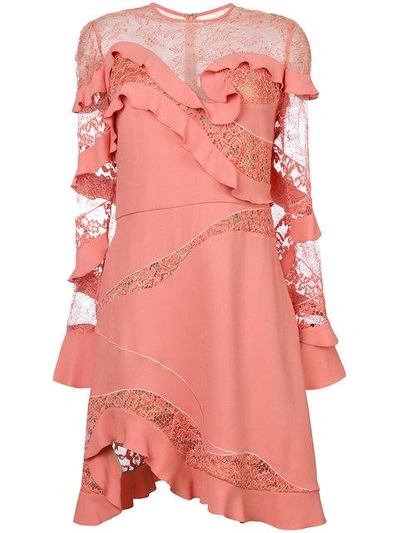 Shop Elie Saab Ruffle Trim Dress - Pink