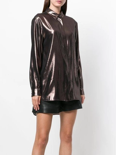 Shop Alberta Ferretti Reflective Concealed Button Shirt