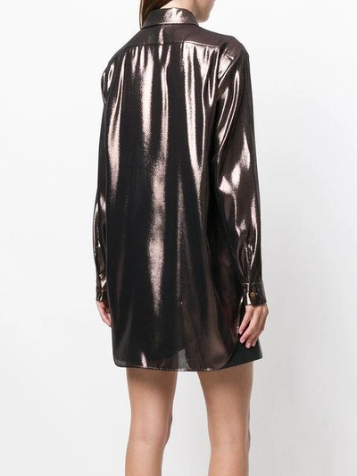 Shop Alberta Ferretti Reflective Concealed Button Shirt