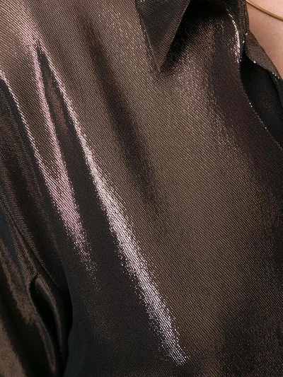 Shop Alberta Ferretti Reflective Concealed Button Shirt