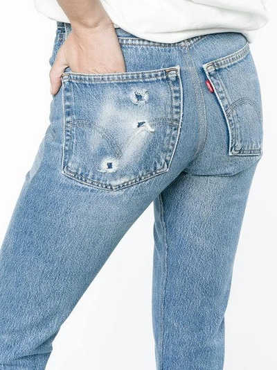 Shop Re/done Taillenhohe Cropped-jeans In Blue