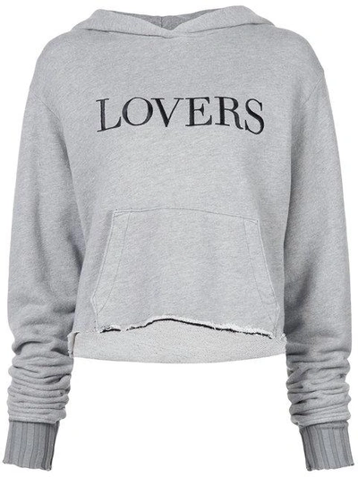 Shop Amiri Lovers Slogan Hoodie - Grey