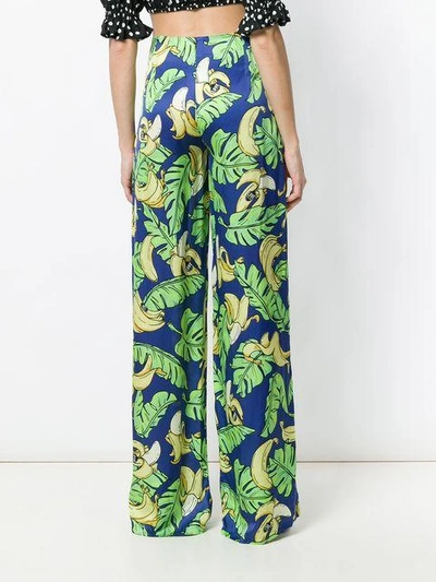 Shop Love Moschino Banana Print Trousers - Blue