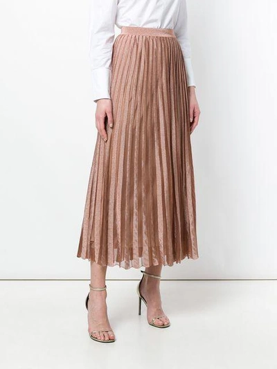 Shop Antonino Valenti Long Pleated Skirt - Neutrals