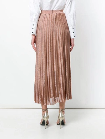 Shop Antonino Valenti Long Pleated Skirt - Neutrals