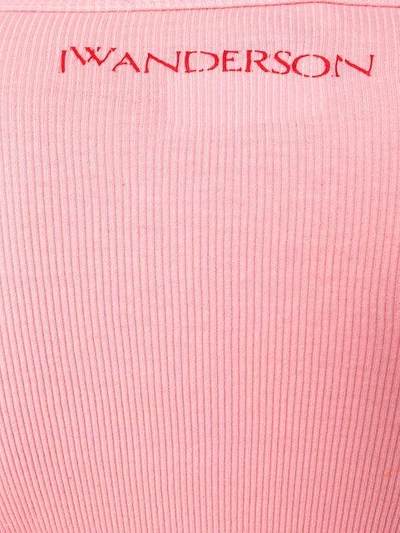 Shop Jw Anderson Tie Cuffed Top In Pink