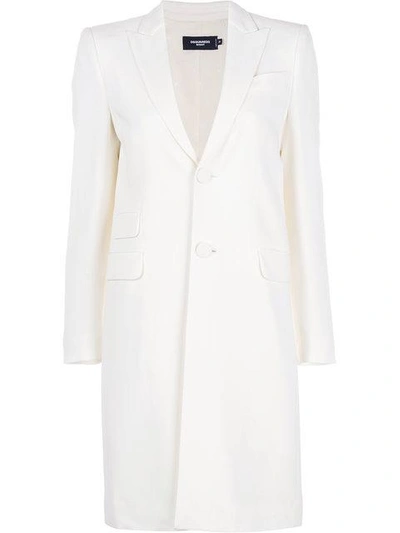 Shop Dsquared2 Single-breasted Coat - White