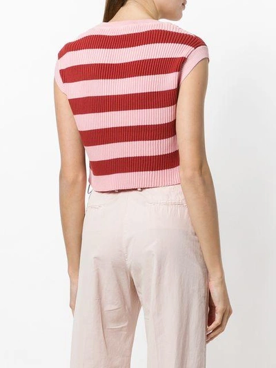Shop The Gigi Cropped Striped Knit Top In White