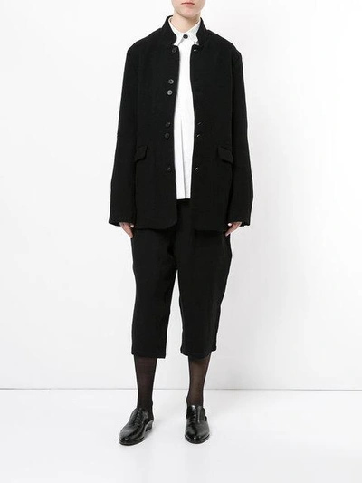 Shop Aleksandr Manamïs Oversized Buttoned Jacket In Black