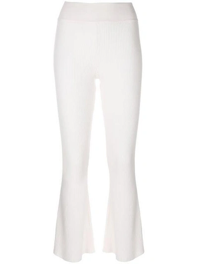 Shop Cashmere In Love Cashmere Candiss Flared Knit Trousers In White