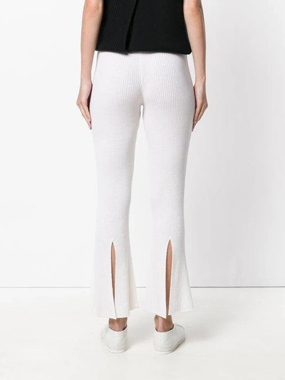 Shop Cashmere In Love Cashmere Candiss Flared Knit Trousers In White