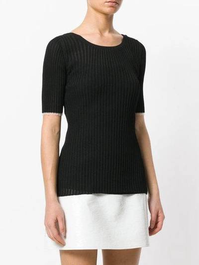 Shop Proenza Schouler Ribbed Scoop Back Top In Black