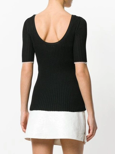 Shop Proenza Schouler Ribbed Scoop Back Top In Black