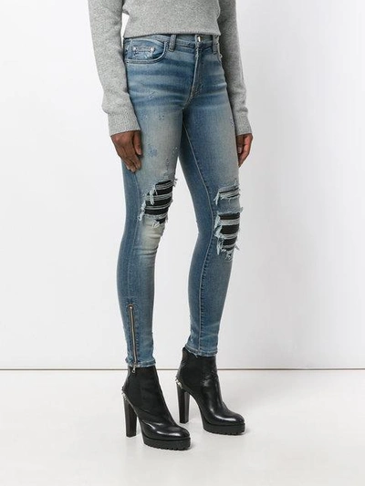 Shop Amiri Mx1 Knee-patches Skinny Jeans In Blue