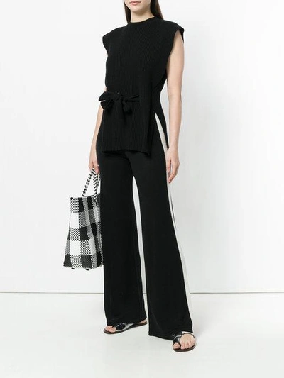 Shop Cashmere In Love Esther Striped Trousers In Black