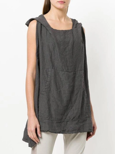 Shop Lost & Found Hooded Poncho In Grey