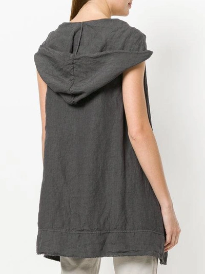 Shop Lost & Found Hooded Poncho In Grey