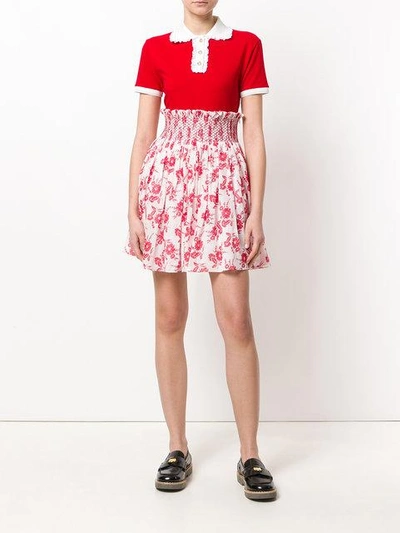 Shop Miu Miu Floral Print Skirt