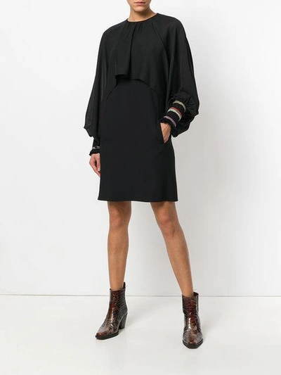 Shop Chloé Bishop Sleeve Dress In Black