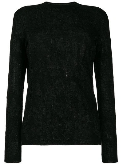 Shop Ash Round-neck Print Sweater - Black