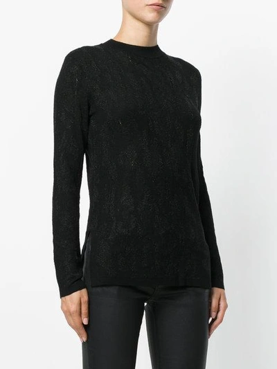 Shop Ash Round-neck Print Sweater - Black