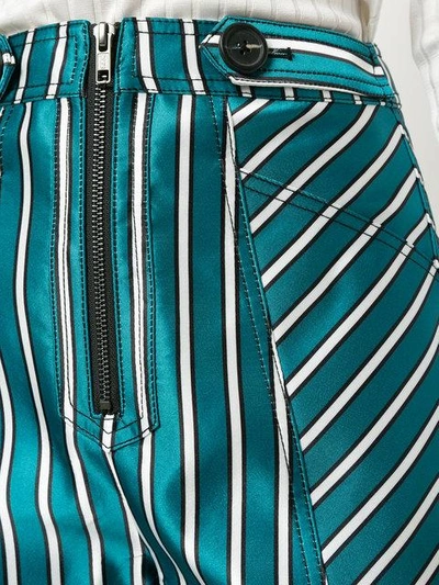 Shop Self-portrait Striped Shorts - Green