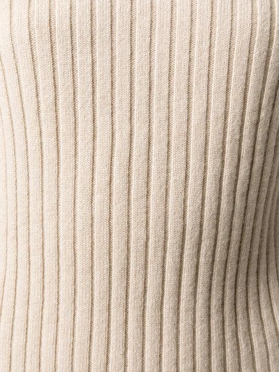 Shop Lamberto Losani Ribbed Roll-neck Jumper In Neutrals