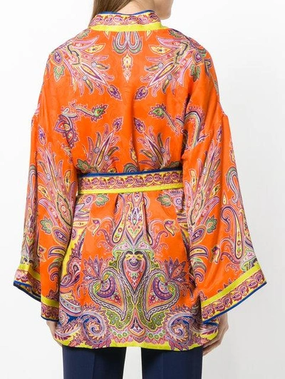 Shop Etro Paisley Print Kimono Jacket In Multicolour