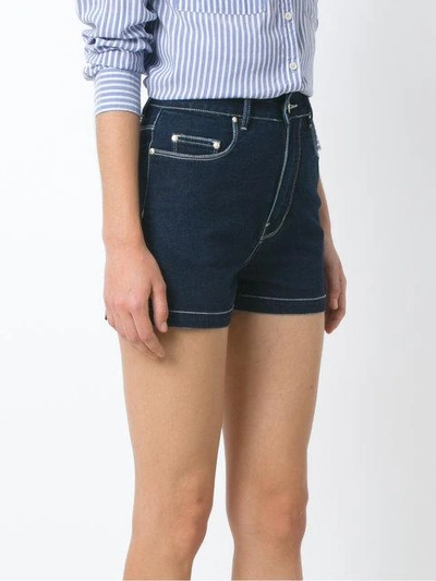 Shop Amapô High Waist Denim Shorts - Blue