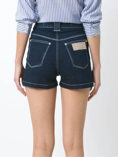 Shop Amapô High Waist Denim Shorts - Blue