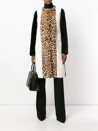 Shop Giambattista Valli Animal Print Fur Coat In Multicolour