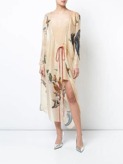 Shop Vionnet Printed Wrap Dress In Neutrals