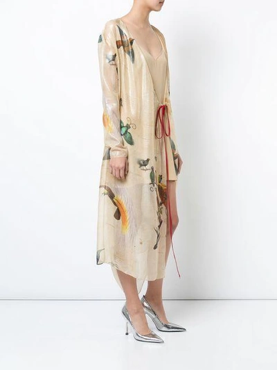 Shop Vionnet Printed Wrap Dress In Neutrals