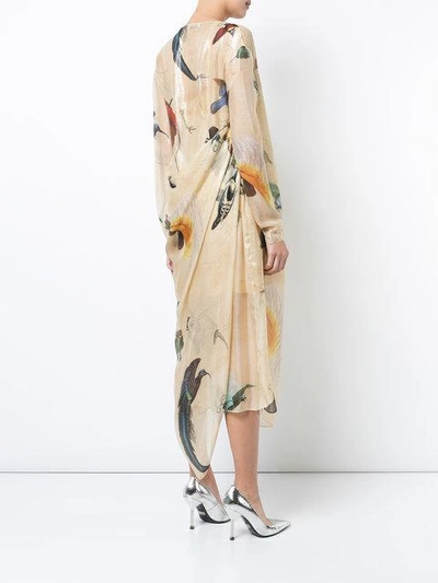 Shop Vionnet Printed Wrap Dress In Neutrals