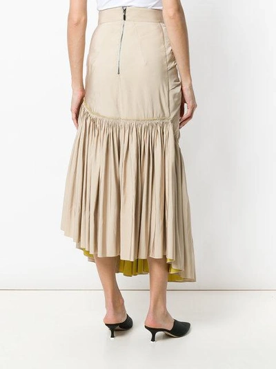 Shop Maticevski Devoured Gathered Skirt - Neutrals