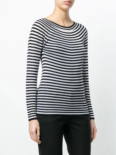 Shop Giorgio Armani Striped Knitted Top