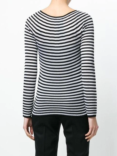 Shop Giorgio Armani Striped Knitted Top