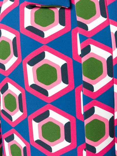 Shop Pardens Geometric Print Hooded Parka In Multicolour