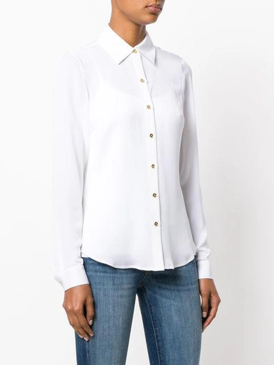 Shop Michael Michael Kors Buttoned Silk Shirt - White