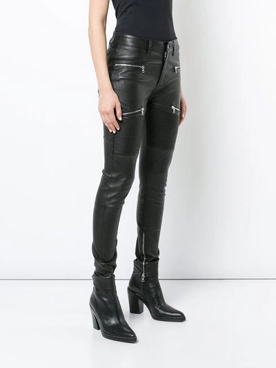 Shop Amiri Lx! Skinny Leather Trousers - Black