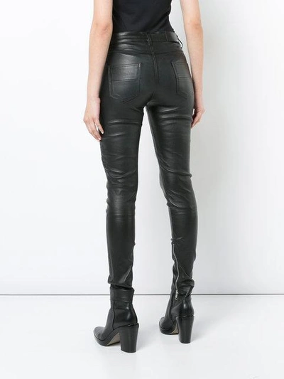 Shop Amiri Lx! Skinny Leather Trousers - Black