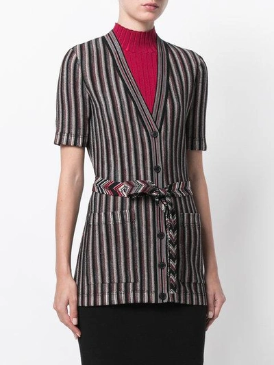 Shop Missoni Striped Shortsleeved Cardigan In Multicolour