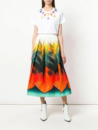 Shop Mary Katrantzou Flight Feather Skirt