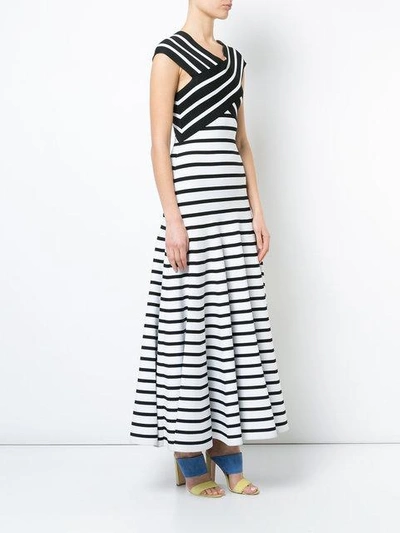 off shoulder striped dress