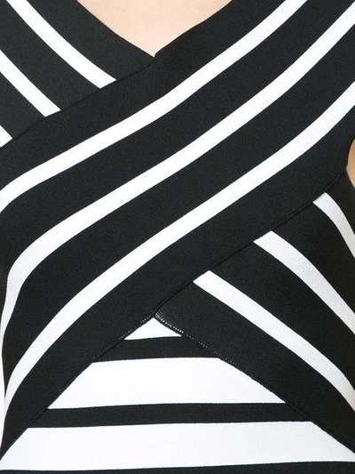 Shop Carolina Herrera Cross Front Striped Dress