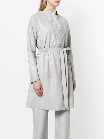 Shop Olsthoorn Vanderwilt Belted Midi Coat - Grey