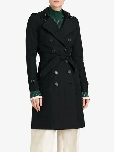 Shop Burberry The Chelsea – Long Trench Coat In Black ,multicolour