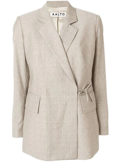 Shop Aalto Boxy Tied Blazer - Neutrals