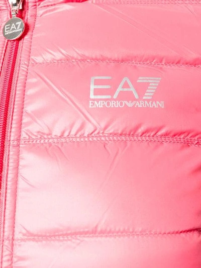 Shop Ea7 Logo Print Puffer Jacket